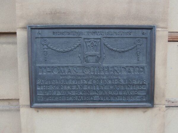 Thomas Chippendale plaque on the Otley Building Society, 1962