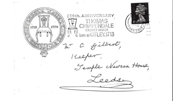 Commemorative postal franking for the 250th anniversary in 1968. Another was issued for the 300th anniversary in 2018